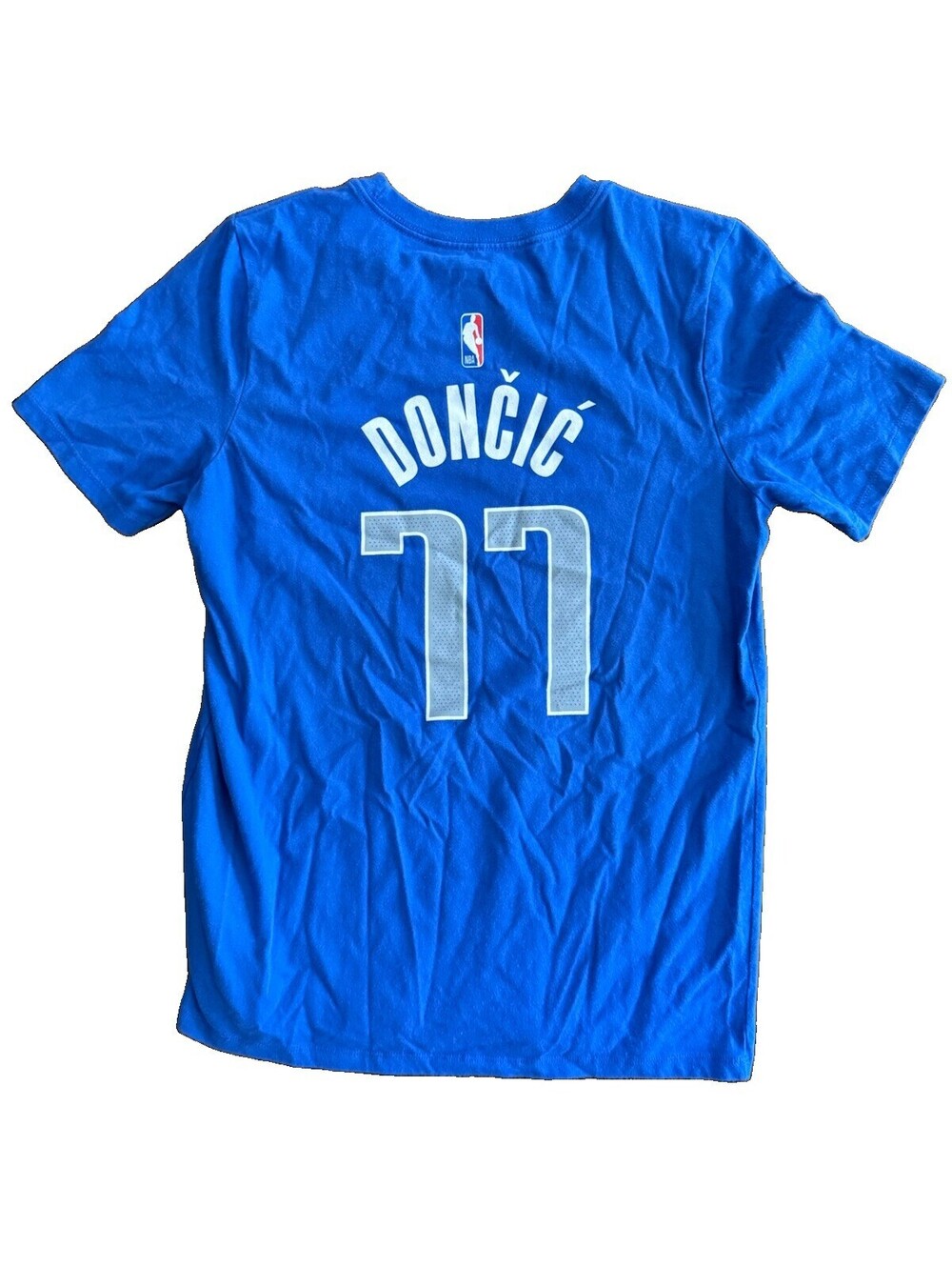 Luka Doncic Nike Dri- FIT #77 Dallas Mavericks T-Shirt Youth L 14/16 Blue